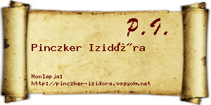 Pinczker Izidóra névjegykártya